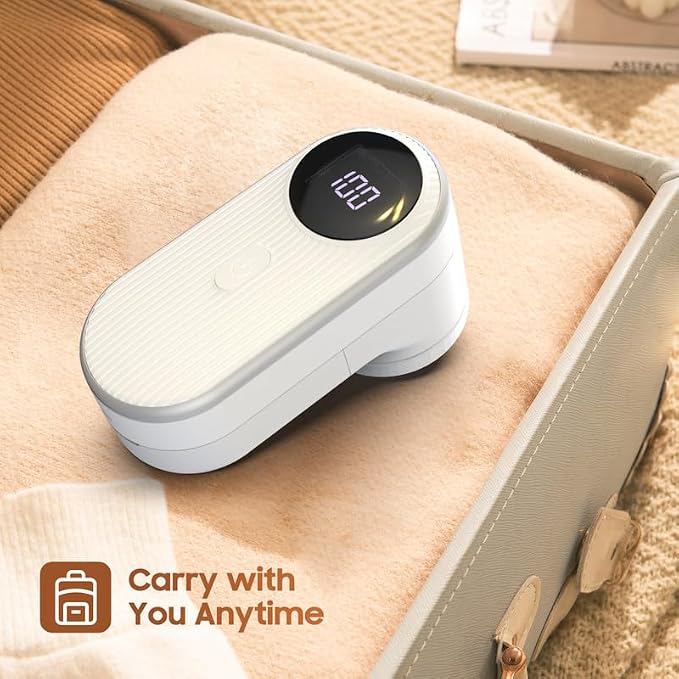 Fabric Shaver Lint Shaver, Electric Lint Remover with 3-Gears and 6-Blades, Sweater Shaver USB Rechargeable Fabric Pilling Remover for Clothes, Couch, Beddings