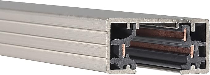 WAC Lighting, H Track 2FT Single Circuit 120V with 2 Endcaps in Brushed Nickel