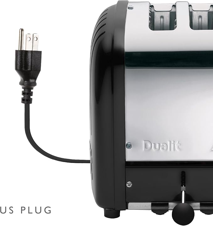 Dualit Classic 2 Slice NewGen Toaster - Stainless Steel - Hand Built in the UK - Replaceable ProHeat elements - Defrost Bread - Mechanical Timer - Matt Black Classic Toaster