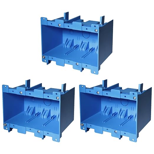 3 Gang Old Work Box,Plastic Junction for Switches,PVC Box 3 Gang Deep,ETL Listed for Home Improvement,AWG Standard,Fire Rated for Two Hours(3 Pack)
