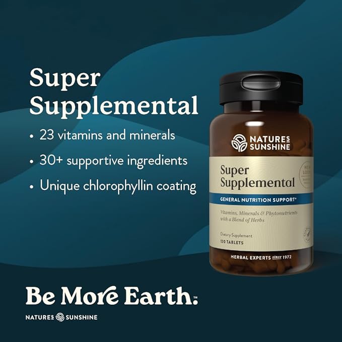 Nature's Sunshine スーパースプレメンタル：栄養ギャップ、全体的な健康、免疫力、エネルギーをサポートするミネラル、抗酸化物質などを配合した完全なマルチビタミン。120錠