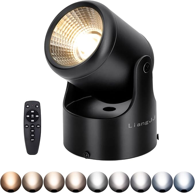 Uplighting Indoor Uplights with Timer and Remote, Stepless Adjustable Color Temperature and Dimmable Floor Can Light, 6000K Accent LED Spot Lights for Plant, Artwork, Corner, Wall