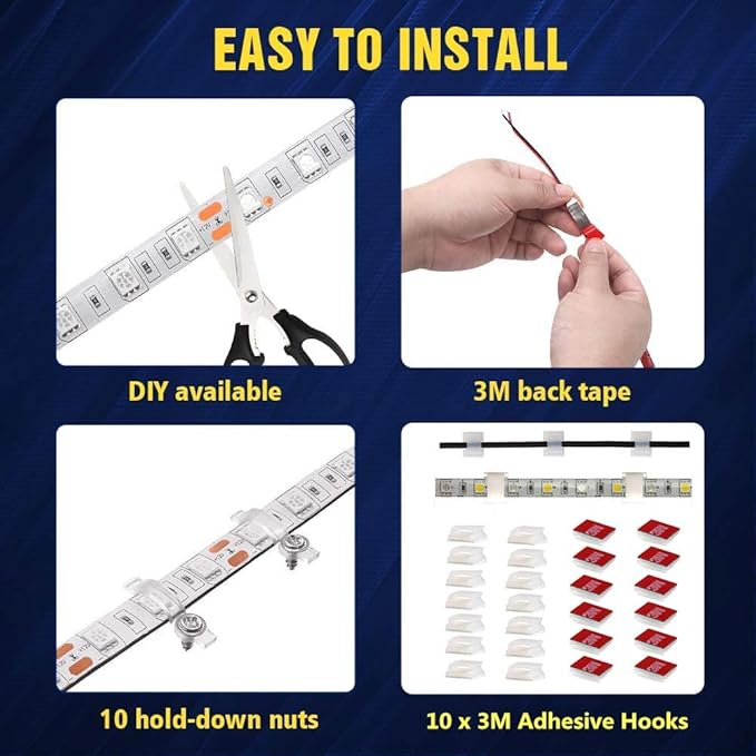 Pontoon LED Strip Lights, 12V 5M/16.4FT Waterproof Marine LED Light Boat Interior Lights, Boat Deck Light for Night Fishing, Ideal for Pontoon and Fishing Boat, Extension Cable Included (White)