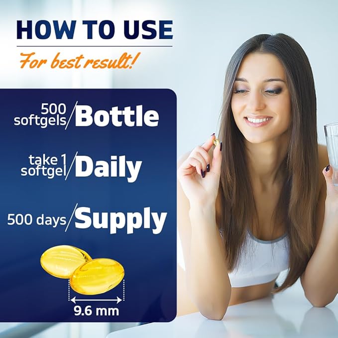 Vitamatic Vitamine D3 5000 UI (125 mcg) – 500 mini capsules molles à base d'huile d'olive – Pressée à froid – Approvisionnement de 500 jours – Soutient la santé des os, des muscles et du système immunitaire – Sans OGM et sans gluten
