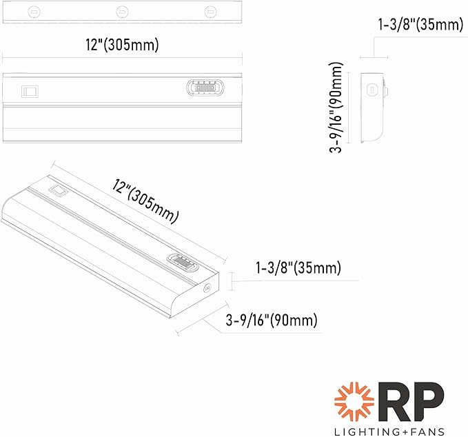 5CCT Selectable Under Cabinets 12" LED Light - White