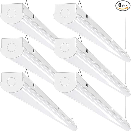 ANTLUX 8FT LED Shop Lights 110W Strip Lights [6-lamp T8 Fluorescent Equiv.], 12000LM, 5000K, Compact Commercial 8 Foot Light Fixtures for Warehouse, Garage, Energy Saving up to 4000W/5 Years, 6 Pack