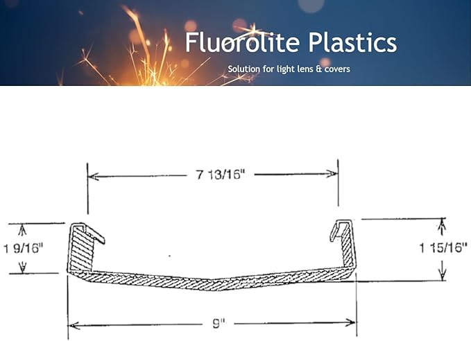 2-Lite Wrap Around Replacement Light Cover | 47-13/16″ x 9.0″ (between the hooks =7 13/16″ (W)) x 1 9/16″ (1 15/6 at peak (Height)) (47-13/16″ (L) x 9″(W) x 1-9/16"(H))