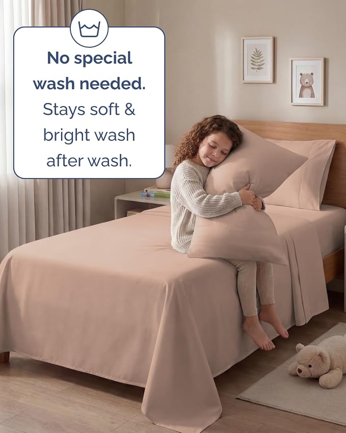 Twin 4 Piece Sheet Set - Comfy Breathable & Cooling - Ultra Soft Hotel Luxury Bedding Set with 8-16 Inch Deep Pockets - 1 Flat & 1 Fitted Sheet & 2 Pillowcases - Cozy, Wrinkle Free & Easy Care - Mauve