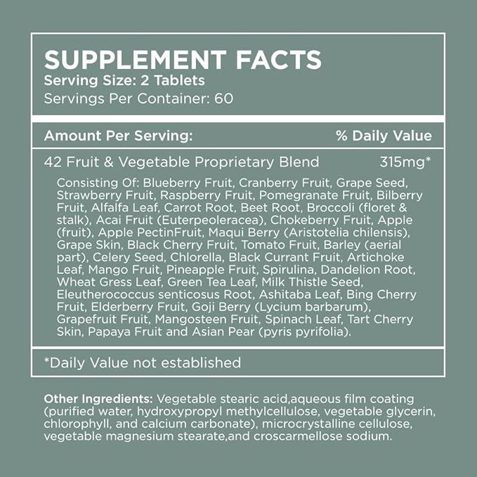 Complément multivitaminé Pure for Men | Énergie, soutien de l'humeur, os solides, antioxydants, minéraux | Vitamines A, B, C, D, magnésium, calcium | Mélange exclusif de 42 fruits et légumes | 120 comprimés végétaliens