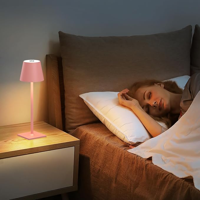 Yogaret Pink Cordless Table Lamp Set of 2 for Patio Restaurant Home Dinner Dining