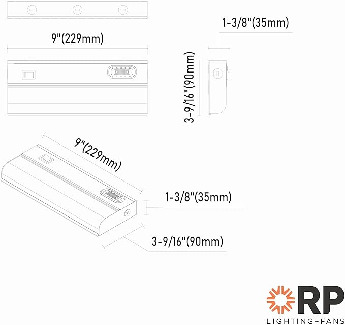 5CCT Selectable Under Cabinets 9" LED Light - White