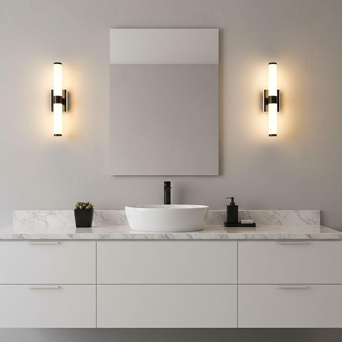 20 Inch LED Vanity Light Bar with Motion Sensor, Dual LED Source | 4 Lighting Modes (incl. Night Light) | 3000K Warm White, Dimmable, CRI 90+, 1040LM, ETL Listed (Matte Black)
