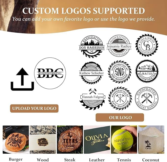 Custom Electric Branding Iron Tips for Wood, Personalized Wood Branding Iron Tips, Custom Logo Stamp Handcrafted Design Woodworking Tools Gifts for Woodworking Lovers (Branding Iron Tips)