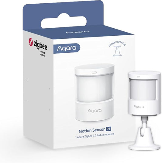 Aqara Zigbee 3.0 Motion Sensor P1, 5-Year Battery Life, 150-170° Detection, Adjustable Timeout 1-200s, for Alert System and Automations, Compatible with HomeKit, Home Assistant, Aqara Hub Required