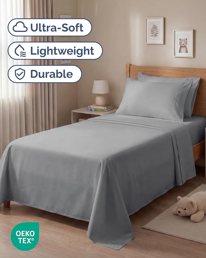 Twin 4 Piece Sheet Set - Comfy Breathable & Cooling - Ultra-Soft Hotel Luxury Bedding Set with 8-16 Inch Deep Pockets - 1 Flat & 1 Fitted Sheet & 2 Pillowcases - Wrinkle Free & Easy Care - Steel Blue