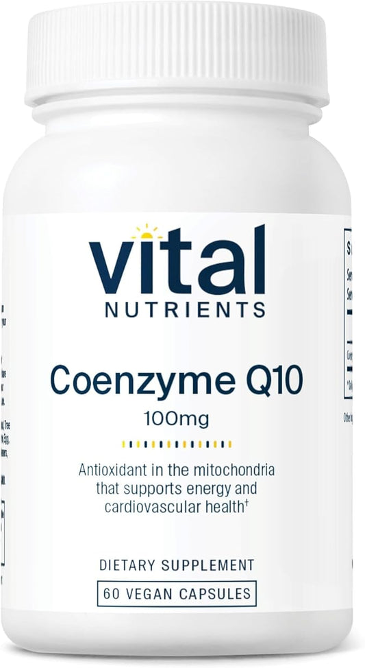 Vital Nutrients CoQ10 100mg - Vegan Supplement - CoEnzyme Q10 from Ubiquinone - Potent Antioxidant to Support Heart Health and Energy Levels* - Gluten, Dairy and Soy Free - Non-GMO - 60 Capsules