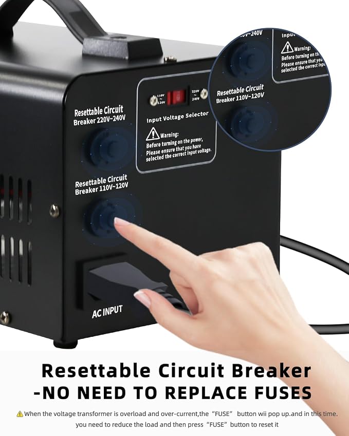 LVYUAN Voltage Transformer Converter 2000 Watt Step Up/Down Convert from 110-120 Volt to 220-240 Volt and from 220-240 Volt to 110-120 Volt with 2 US outlets, 2 Universal outlets