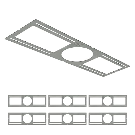 ASD 6 Pack New Construction Mounting Plate Round Hole - 6 Inch Flat Galvanized Steel Wafer Light Rough in Plate, Shallow Light Fixture Mounting Bracket for LED Recessed Lighting