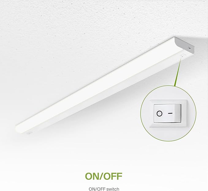 ASD LED Under Cabinet Lighting Hardwired, 48 Inch 24W 2700K-5000K Selectable, 2087LM, CRI90+, Direct Wire Linkable Under Counter Lights for Kitchen, Dimmable Under Cabinet Lights, White, UL Certified