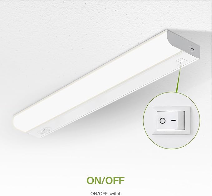 ASD LED Under Cabinet Lighting Hardwired, 24 Inch 12W 2700K-5000K Selectable, 1051LM, CRI90+, Direct Wire Linkable Under Counter Lights for Kitchen, Dimmable Under Cabinet Lights, White, UL, 12 Pack