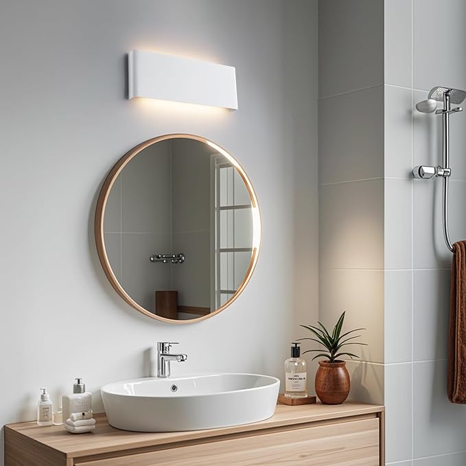 Mille Lucciole 11"Modern LED vanity light,15W Dimmable 5 CCT (3000K-6500K) Adjustable Wall Lamp,Up and Down Wall Lighting,Indoor Wall Sconce for Bedroom,Staircase,Hallway,Dressing Table, 4 Pack（White）