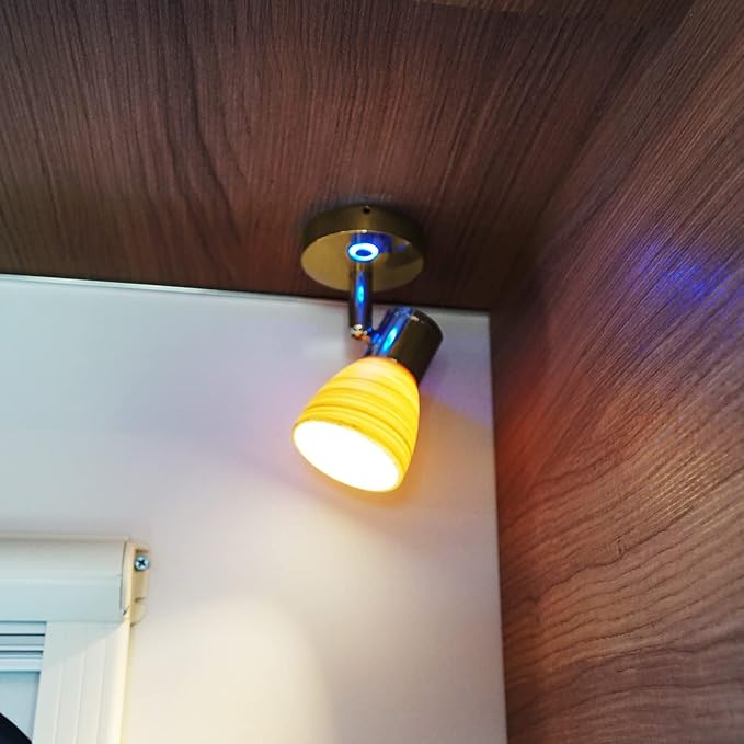 THALASSA Small 12V Boat Reading Lights - RV Interior Bedside Lights with Adjustable Warm White Brightness & Touch Switch, Surface-Mounted on Camper Motorhome Caravan Indoor 2.55“Diameter Light Base