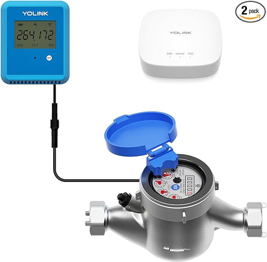 YoLink FlowSmart NSF Water Meter, Smart Water Usage Monitor and Water Leak Detection: 0.5 Inch Advanced Smart Home Water Meter, Hub Included