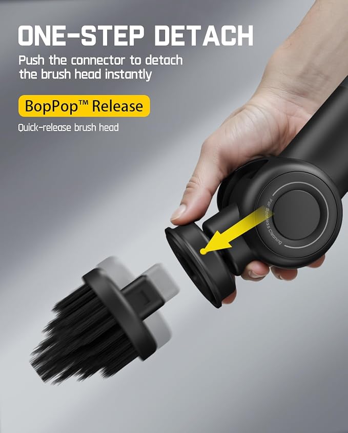 Fanttik Flip G9 Pro Electric Scrubber, VoltiPulse Motor, Dual-Speed Cleaner with 6 Brush Heads, Adjustable Angle & Extendable Handle, IPX7 Waterproof, Type-C Charge for Bathroom, Tile, Grout - Black