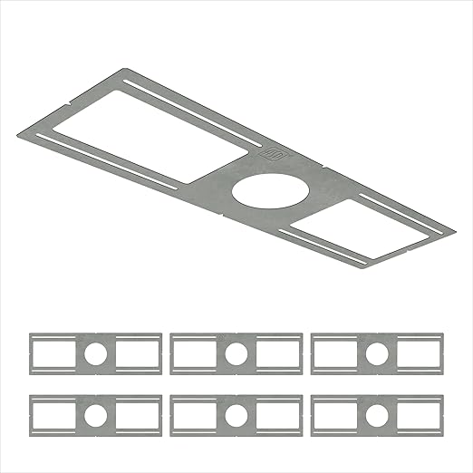 ASD 6 Pack New Construction Mounting Plate Round Hole - 4 Inch Flat Galvanized Steel Wafer Light Rough in Plate, Shallow Light Fixture Mounting Bracket for LED Recessed Lighting