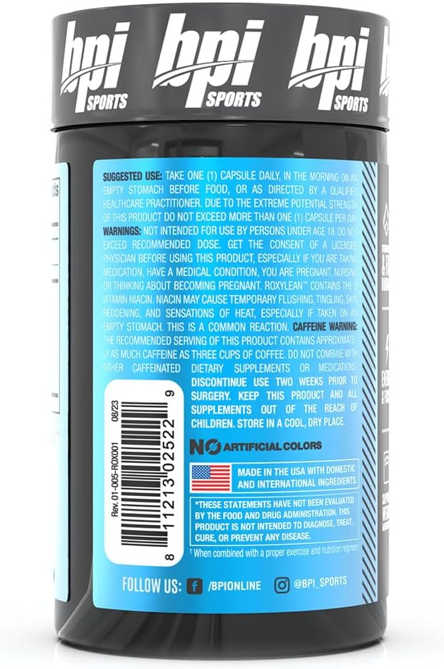 BPI Sports - Roxylean Extreme Fat Burner & Weight Loss Supplement, 60 Count (Packaging May Vary)
