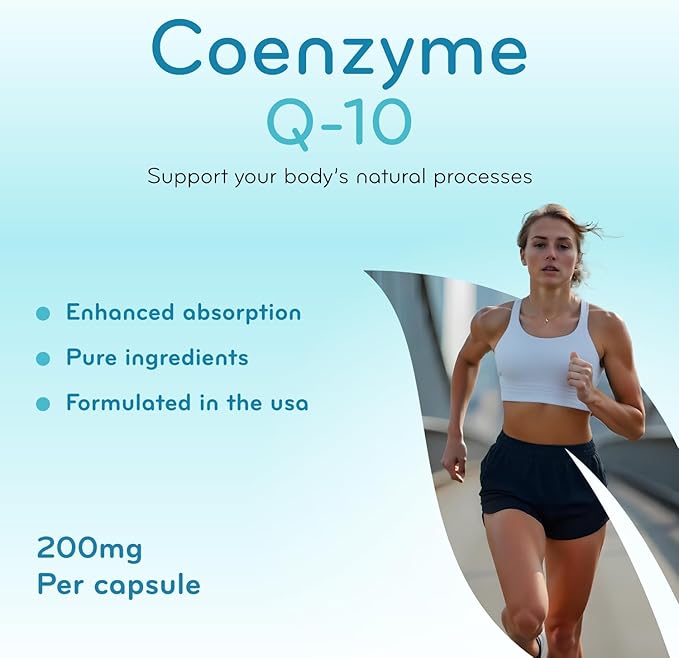 Clear Formulas Quick Absorption CoQ10 200mg - Coenzyme Q10 Potent Antioxidant for Heart Energy and Aging Support - High Stability CoQ10 Ubiquinone Capsules - Made in a cGMP US Lab
