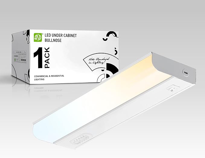 ASD LED Under Cabinet Lighting Hardwired, 12 Inch 5W 2700K-5000K Selectable, 442LM, CRI90+, Direct Wire Linkable Under Counter Lights for Kitchen, Dimmable Under Cabinet Lights, White, UL Certified