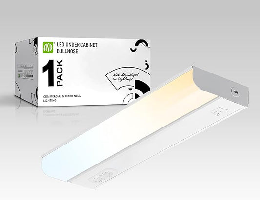 ASD LED Under Cabinet Lighting Hardwired, 12 Inch 5W 2700K-5000K Selectable, 442LM, CRI90+, Direct Wire Linkable Under Counter Lights for Kitchen, Dimmable Under Cabinet Lights, White, UL Certified