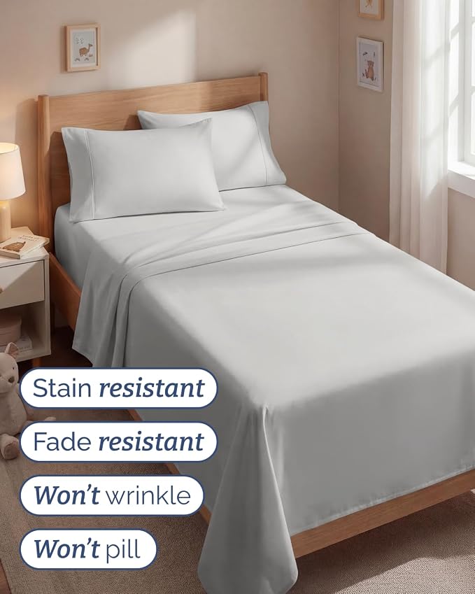 Twin 4 Piece Sheet Set - Comfy Breathable & Cooling - Ultra-Soft Hotel Luxury Bedding Set w/ 8-16 Inch Deep Pockets - 1 Flat & 1 Fitted Sheet & 2 Pillowcases - Wrinkle Free & Easy Care - French Grey