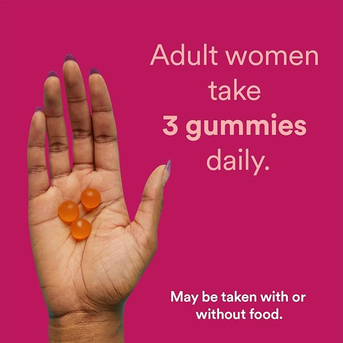 SmartyPants Complément alimentaire Gélules multivitaminées pour femme, sans sucre : biotine, méthylfolate, oméga 3 (ALA), vitamine D3, C, vitamine B12, B6, A, K et zinc, inositol, sans gluten, 60 gommes (approvisionnement de 20 jours)