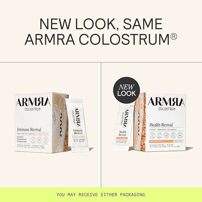ARMRA コロストラムパウダー | ブラッドオレンジ | 腸の健康＆お腹の張り軽減 | 肌＆髪 | 免疫力 | ケト、グルテン、脂肪不使用 | 60回分