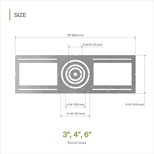 ASD 72 Pack New Construction Mounting Plate Round Hole - 3/4/6 Inch Flat Galvanized Steel Wafer Light Rough in Plate, Universal Light Fixture Mounting Bracket for LED Recessed Lighting