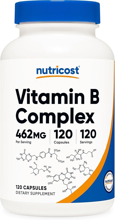 Nutricost ハイポテンシー ビタミンBコンプレックス 462mg、120カプセル - ビタミンC配合 - エナジーコンプレックス