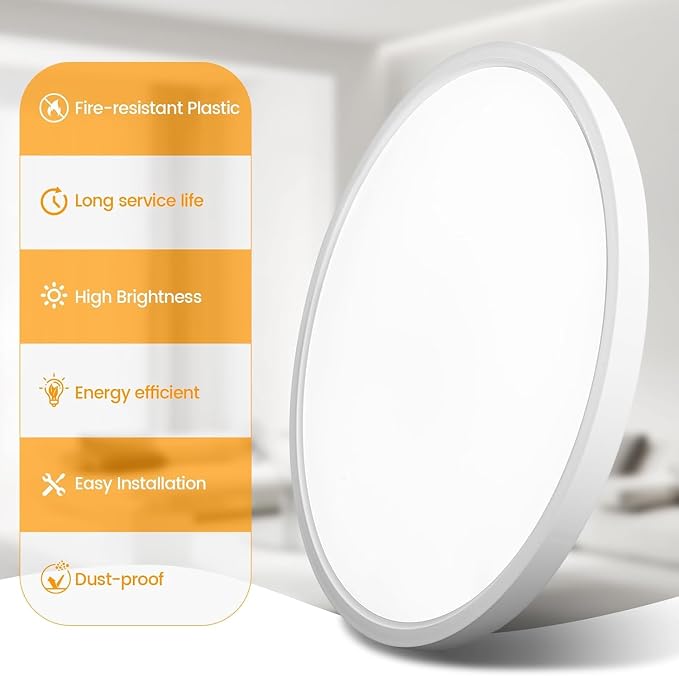 TALOYA 4-Pack 10 Inch Flush Mount LED Ceiling Light Fixture, 5CCT, White | 100–240 VAC Input,Edge-Lit Low Profile Round Design Ideal for Bedroom,Bathroom,Kitchen,Laundry,Closet