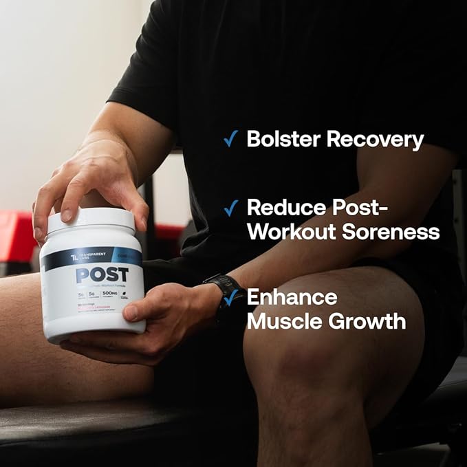 Transparent Labs Post - Post-Workout Recovery Muscle Builder with L-Glutamine, Beta-Alanine and BetaPure Betaine Anhydrous for Muscle Recovery and Muscle Building - 30 Servings, Strawberry Lemonade