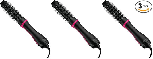 REVLON -Step Hair Dryer and Styler - Root Booster Round Brush for Styling, Dryer Brush for Fast and Easy Salon-Quality Blowout, More Shine-and Less Frizz (1-1/2 in) (Pack of 3)