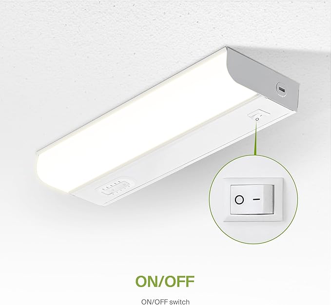 ASD LED Under Cabinet Lighting Hardwired, 9 Inch 4W 2700K-5000K Selectable, 337LM, CRI90+, Direct Wire Linkable Under Counter Lights for Kitchen, Dimmable Under Cabinet Lights, White, UL Certified