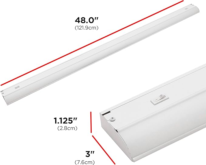 UltraPro 48 inch Hardwired Under Cabinet Lights, 3 Color Settings - 2700K/4000K/5000K - Warm White, Cool White, and Daylight, Under Cabinet Lighting, Dimmable Under Counter Lights for Kitchen, 45370