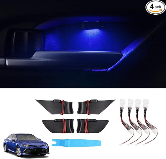 Powerty LED Light for 2025 2026 Toyota Camry XV80 Accessories Inner Door Handle Bowl Mood Lighting Decorative Interior Lamp 4PCS Blue