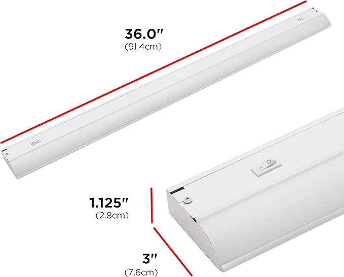 UltraPro 36 inch Hardwired Under Cabinet Lights, 3 Color Settings - 2700K/4000K/5000K - Warm White, Cool White, and Daylight, Under Cabinet Lighting, Dimmable Under Counter Lights for Kitchen, 45369