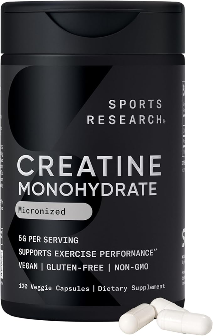 Sports Research® Health Pack - Creatine Monohydrate Powder + Collagen Peptides + Vegan Vitamin D 5000iu & Mk7 Vitamin K 100mcg