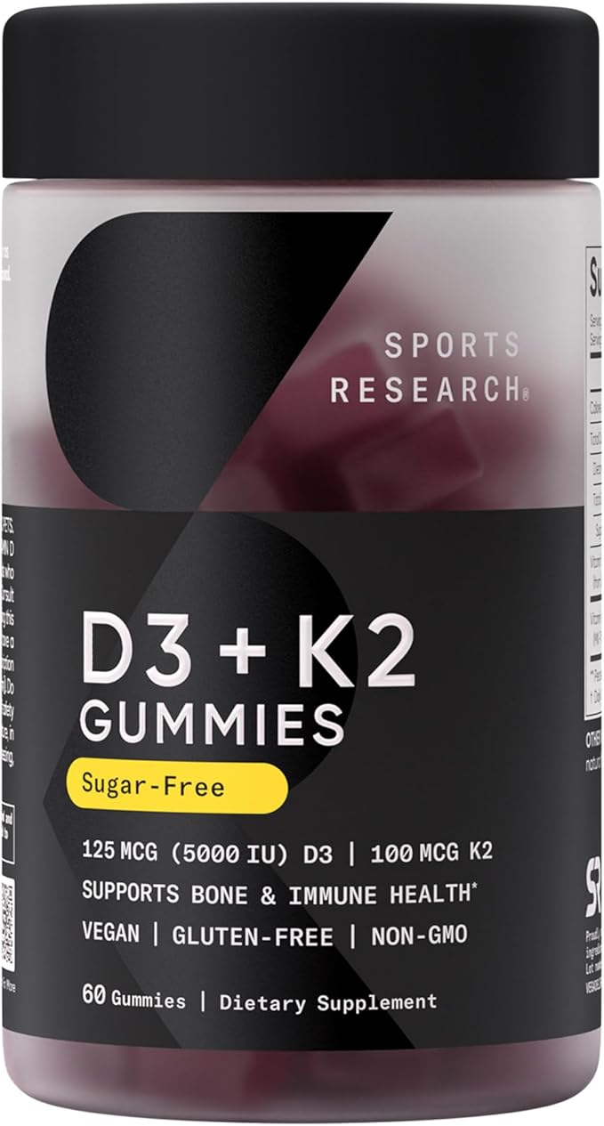 Sports Research® Gummies Pack - Vitamin C, Vegan Vitamin D3 + K2 and Tart Cherry Supplements for Immune & Antioxidant Support, Stronger Bones, Workout Recovery