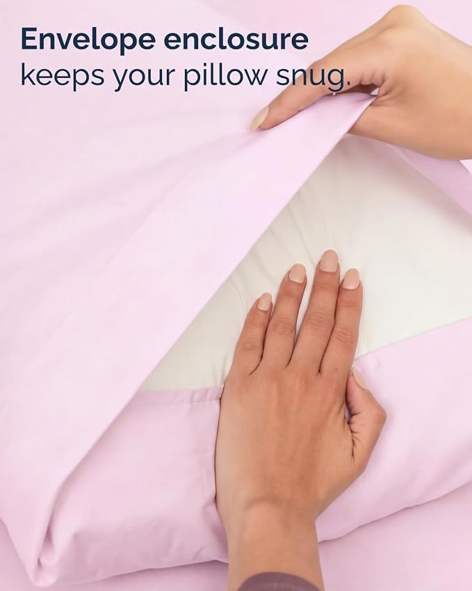 Twin XL 4 Piece Sheet Set - Comfy Breathable & Cooling - Ultra Soft Hotel Luxury Bedding Set w/ 8-16 Inch Deep Pockets - 1 Flat & 1 Fitted Sheet & 2 Pillowcases - Wrinkle Free & Easy Care - Light Pink