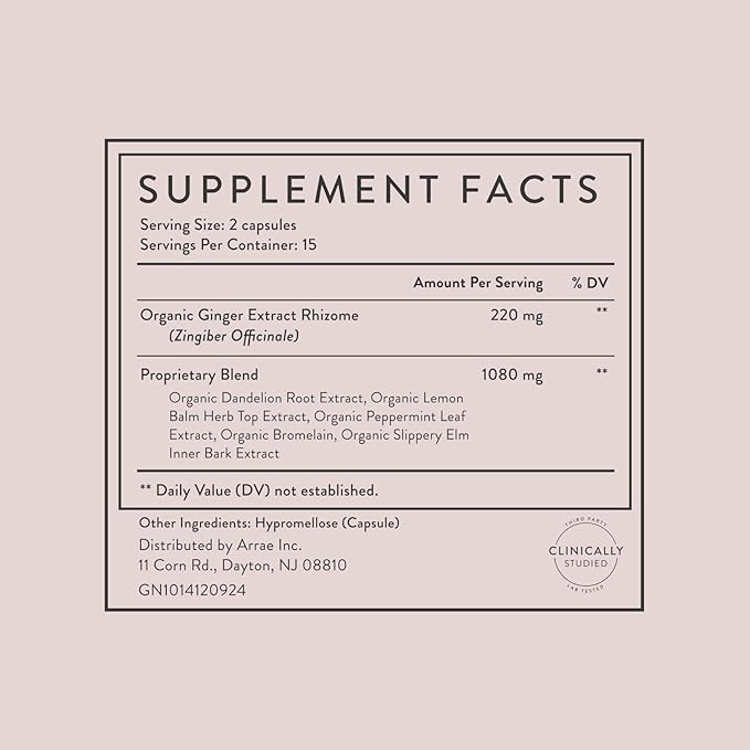 Enzymes digestives Arrae à action rapide contre les ballonnements, capsules de soulagement naturel des ballonnements, des gaz et de l'indigestion (30 unités)