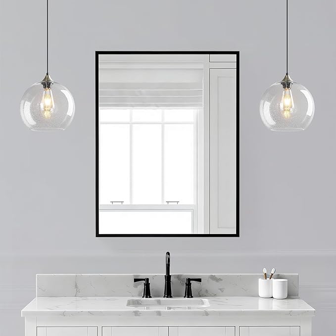 Modern 2-Pack Glass Globe Pendant Lights, Clear Modern Pendant Lighting for Kitchen Island, Clear Glass Hanging Lamps for Dining Room Living Room Bedroom, Large 9.85 Inch Fixture (Bulbs Not Included)